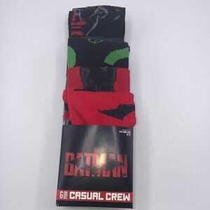 Mens The Batman Gotham Super Hero Socks 5-Pack Shoe Size 8-12